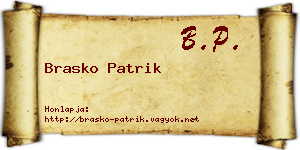 Brasko Patrik névjegykártya