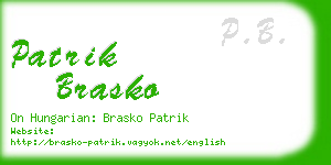 patrik brasko business card